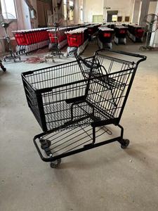 Chariot de courses de supermarché de taille standard 180L, chariot de courses en métal de 180L avec 4 roues - Product Image 2
