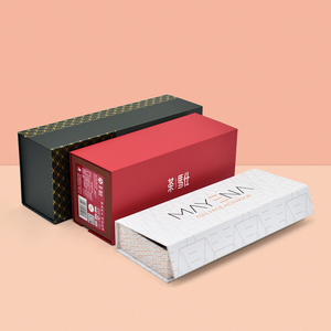 Thanh Lịch bóng màu hộp quà Tặng lá vàng chi tiết biểu tượng tùy chỉnh cá nhân vận chuyển hộp các tông hộp giấy đám cưới - Product Image 1