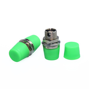 FC/APC-FC/APC yuvarlak küçük D Metal Fiber optik adaptör Simplex Fiber optik adaptör Couper yeşil kap - Product Image 1
