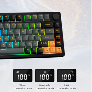 Teclado de aluminio inalámbrico Bluetooth tri-modo Teclado mecánico 82 con columna RGB junta de juegos con cable periféricos de computadora - Product Image 6