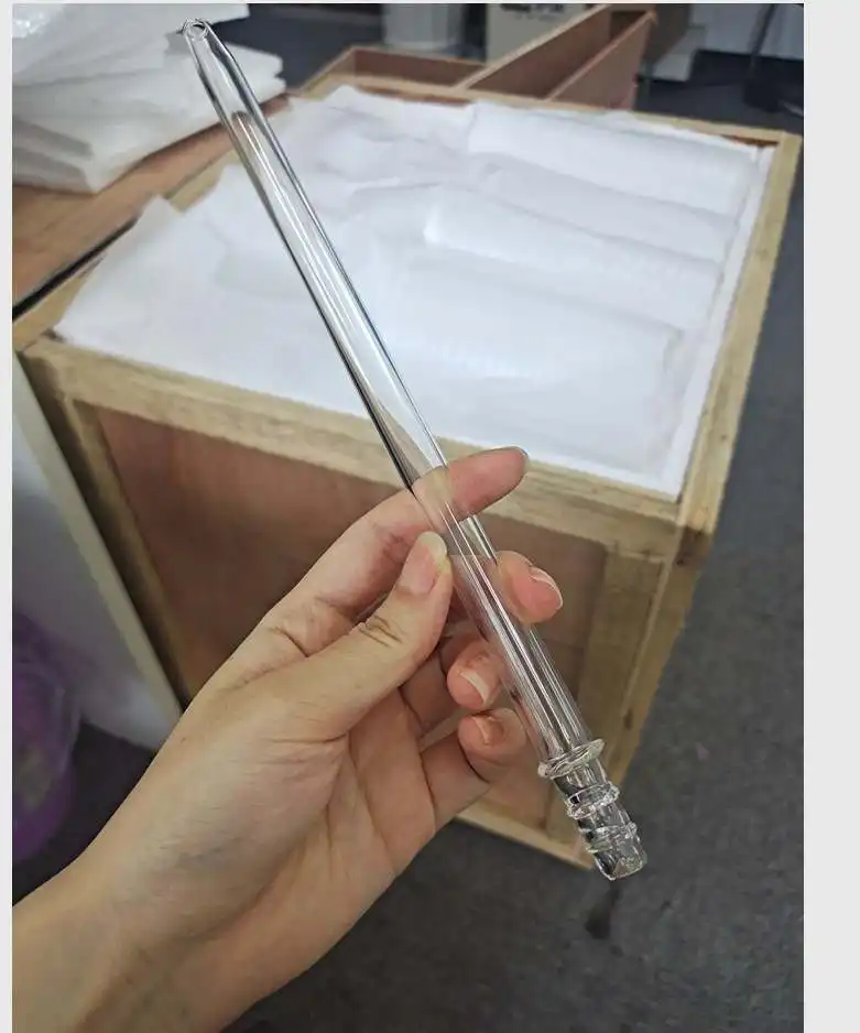 Manguera de shisha desechable personalizada, tubo de cristal, mango de vidrio, fábrica de Dubái