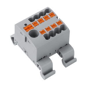 Din Rail <strong>Terminal</strong> <strong>Block</strong> Strip Push-In <strong>Connection</strong> <strong>Spring</strong> Feed Distribution Clamp for Universal Type Electrical Wire Connector - Product Image 1