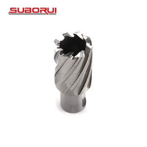 SUBORUI HSS 13 adet Broach kesici Mag çekirdek matkap ucu seti <span class=keywords><strong>Weldon</strong></span> Shank Metal manyetik matkap basın için 1 inç halka şeklindeki kesici Set