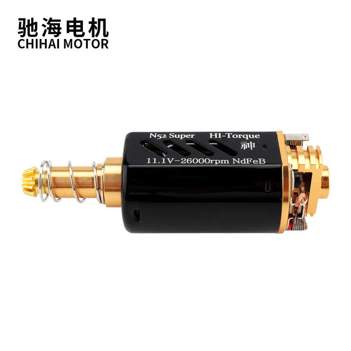 Chihai Motor CHF-480WA-N52-7021T Nd-Fe-B M180 High Torque Heat Dissipation Type Motor Ver.2 Gearbox Long Axis for Airsoft AEG