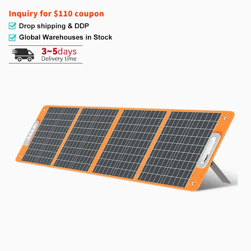 Монокристаллическая 100 Вт Солнечная зарядка, зарядная электростанция, складные Складные портативные солнечные панели для мобильного телефона