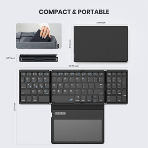 Wireless Foldable <strong>Keyboard</strong> with Stand Holder Touchpad <strong>Numeric</strong> Keypad for iPad Windows <strong>IOS</strong> Android Mac Laptop Tablet Smartphone - Product Image 6
