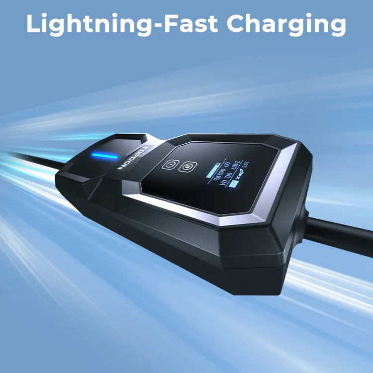 portable mobile topdon fast car level2 home electric vehicle type 2 ac ev charger charging station pile with lcd display screen