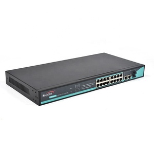 OEM ODM Rack Mount Typ Gigabit Netzwerk Switch POE 16 Port 10/100/1000Mbps und 2 SFP Slot 2 Uplink PoE Switch - Product Image 4