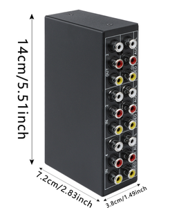 Conmutador de caja para HDTV LCD DVD, conmutador de Audio y vídeo, 4 puertos, 2 salidas, 3 RCA, 4 en 1, 4x1, 2 salidas, 4x2