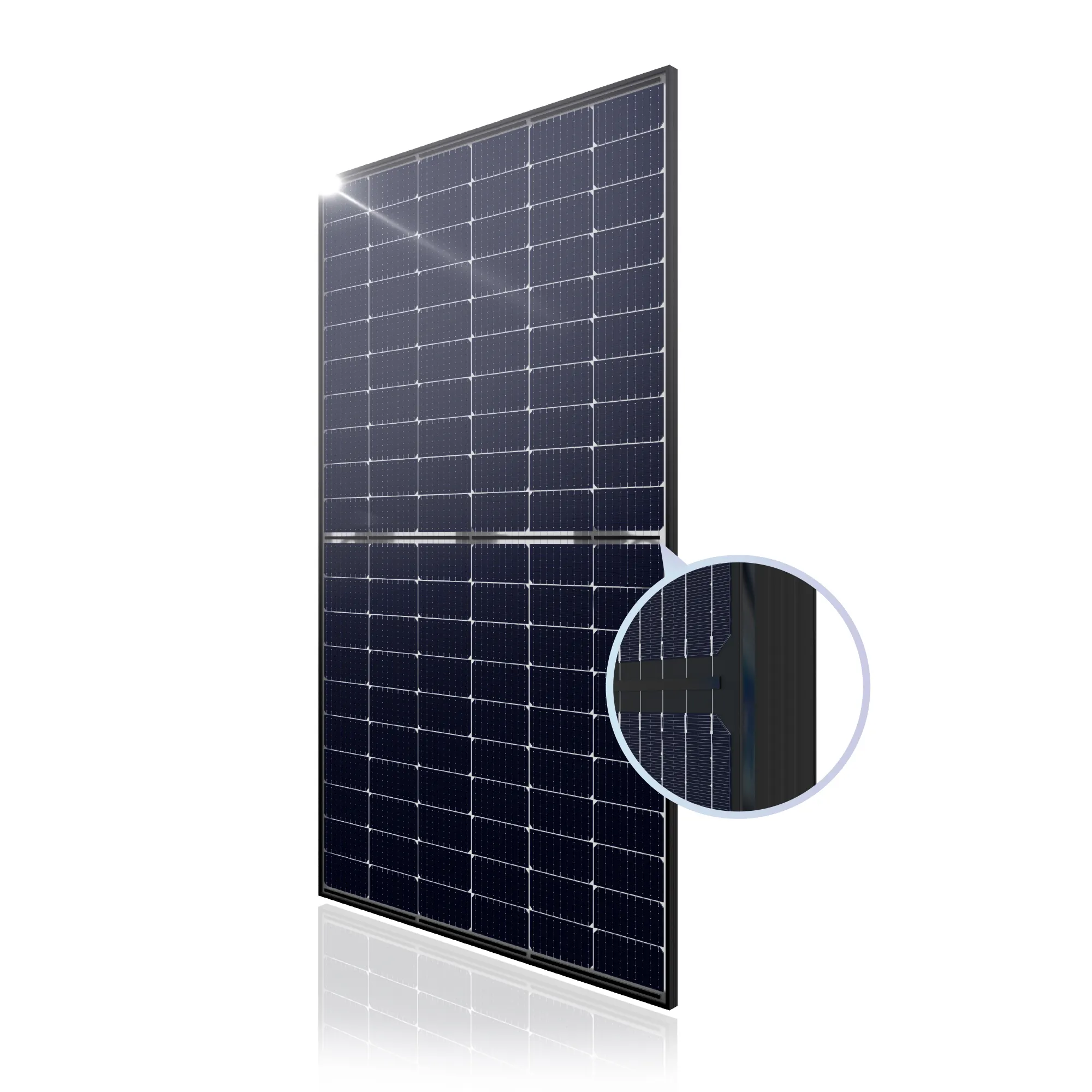 Panneau solaire transparent personnalisé Verre double coloré 440w 445w 450w Panneaux solaires bifaciaux 455w