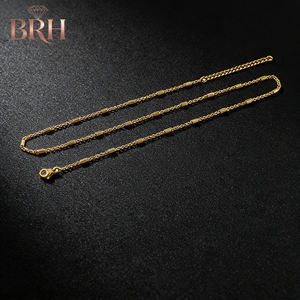 18k pvd गोल्ड प्लेटेड क्यूबन चेन हार फिगारो हिप-हॉप क्यूबन स्टेनलेस स्टील हार - Product Image 5