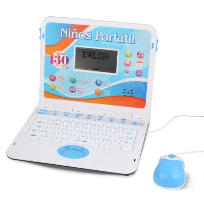 Children's educational computer tablet light music intelligent toy notebook English Spanish learning machine toys