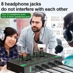 EF-4/6 Channels Ultra Low-Noise <strong>Headphone</strong> Amplifier Mini Portable Splitter Volume Control 6.35/3.5mm <strong>Input</strong> for Stage and Studios - Product Image 6