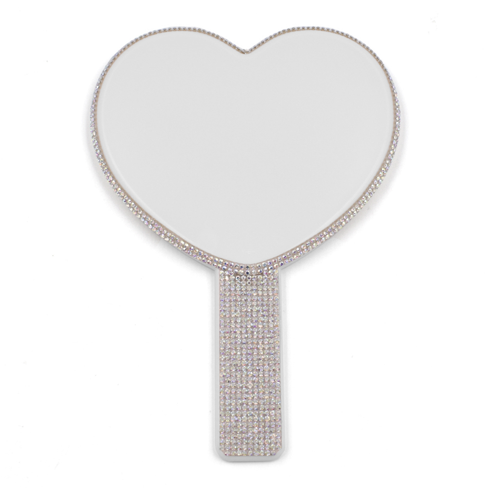 espejo de corazón blanco