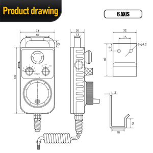 Generatore manuale di impulsi manuale con arresto di emergenza a 6 assi HLTNC che utilizza encoder fotoelettrico utilizzato per macchine utensili CNC - Product Image 5