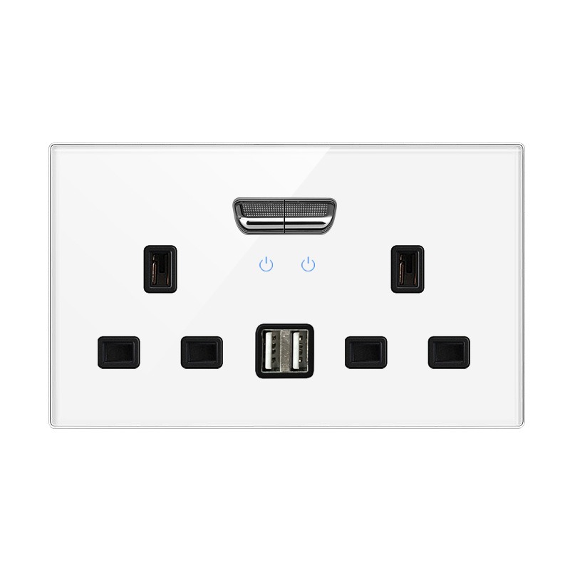 Prise 2 modules 13A avec 2 ports USB