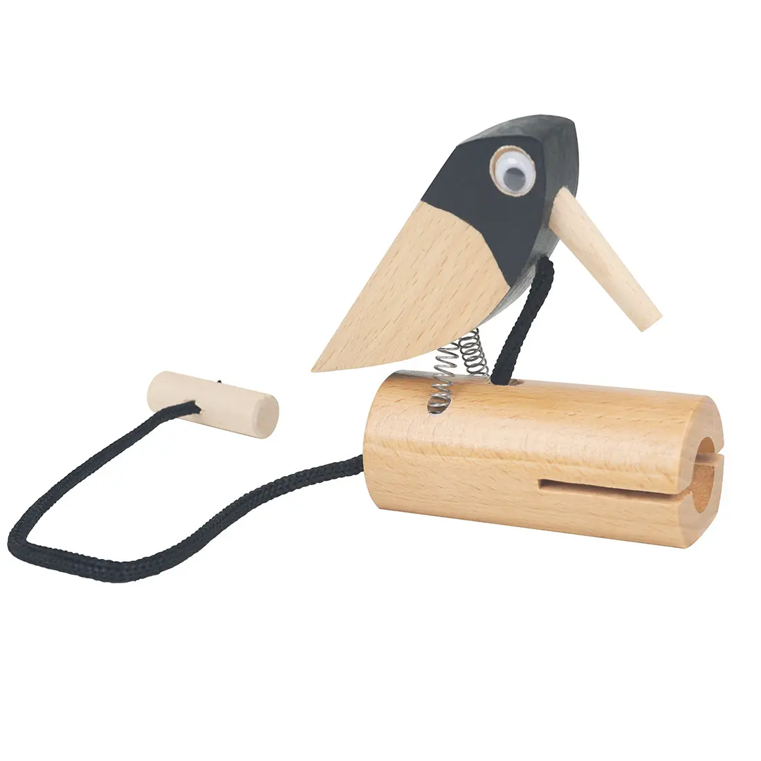 Instrumento Orff, tubo de sonido de pájaro carpintero, simulación de Educación Temprana de Cuco, juguete para tirar de la cuerda, dispositivo para cantar pájaros