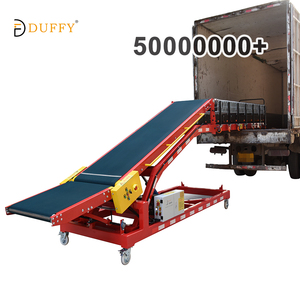 Duffy Logistics Telescopic Roller Belt Conveyor PVC Hydraulic Lifting Up/Down <strong>Loading</strong> Line Adjustable Speed for Retail - Product Image 6