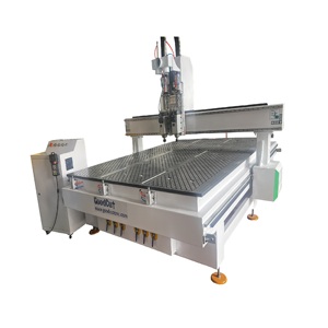 מכונת גילוף 3d מפעל <span class=keywords><strong>3</strong></span> ציר <span class=keywords><strong>cnc</strong></span> עם ראשים פנאומטיים כפולים עבור עבודת עץ עם איכות גבוהה