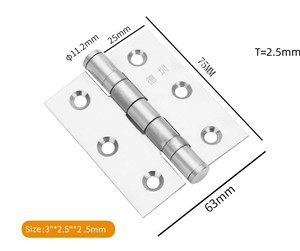 Hot Bán Thiết Kế Hiện Đại Thép Không Gỉ Mềm Đóng <span class=keywords><strong>3</strong></span>*2.5*2.5Mm Butt Bóng Mang Cửa Bản Lề Với 2BB - Product Image 2