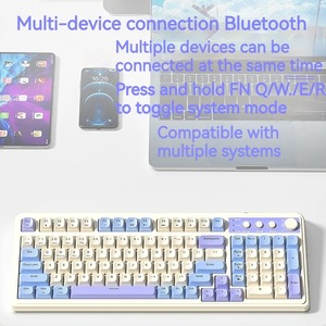 Aula S99 RGB retroilluminato Abs copertura della tastiera Wireless per Bluetooth e cablato tastiera Laser per PC giochi per ufficio - Product Image 4