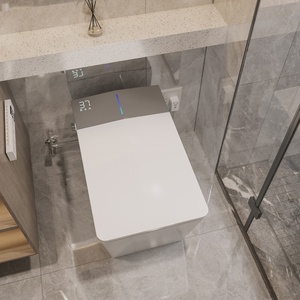 ワンピーススマートトイレ自動フラッシュスクエアボウルとシート暖房床取り付けコンモードCE認定スマートWcトイレ - Product Image 1