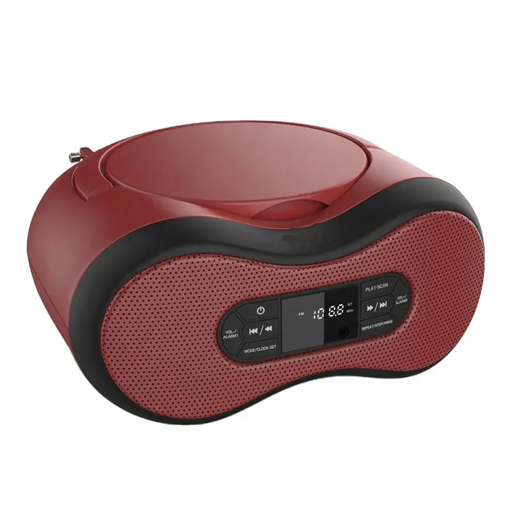 FANSBE Radio FM de bureau Écran LCD 5.0 Bluetooth Boombox Lecteur CD portable avec poignée