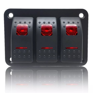 5Pin ON-OFF geçiş anahtarı paneli 3 Gang alüminyum anahtarı, araba Maine ATV kırmızı LED için 12V/24V Rocker anahtarı paneli - Product Image 2