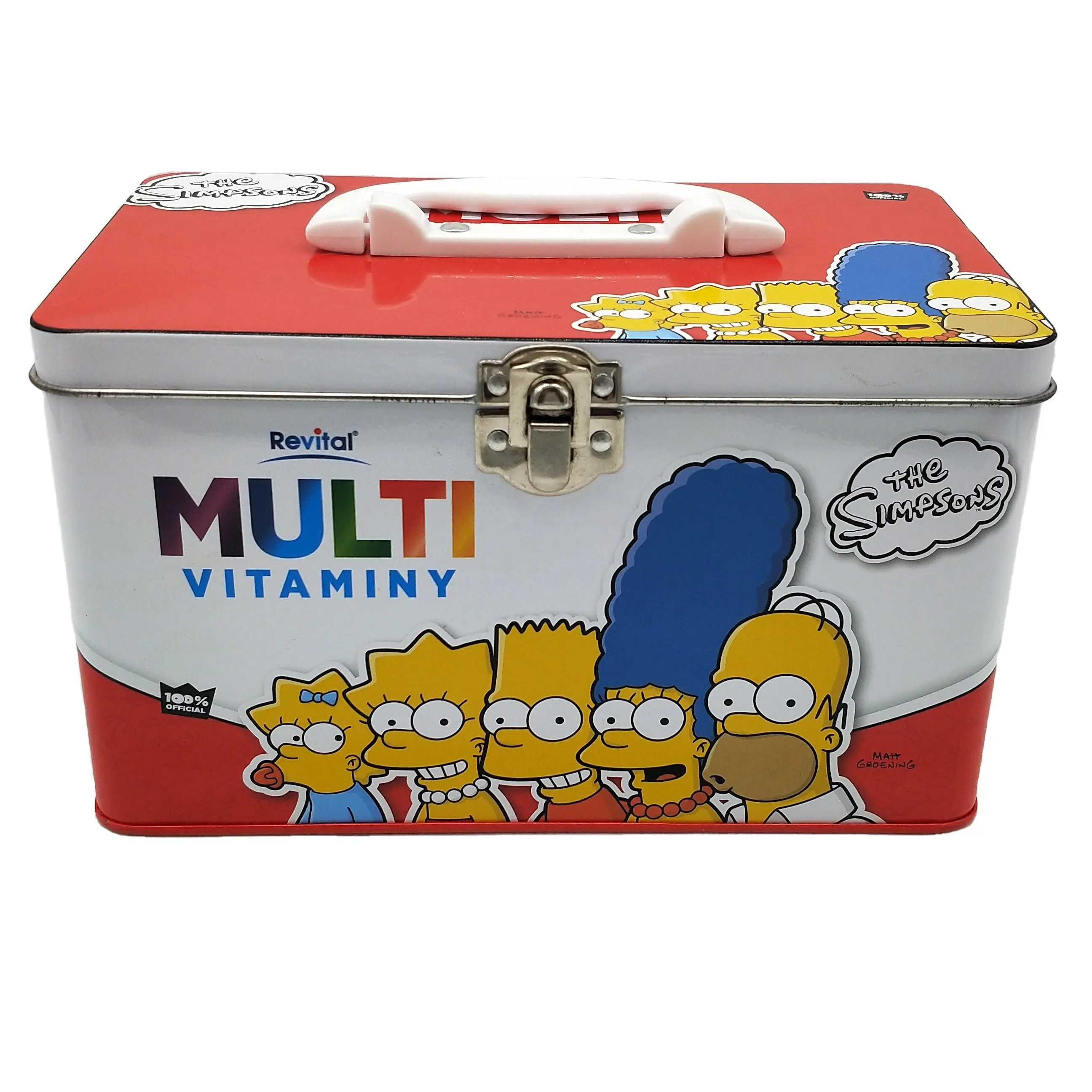 Sevimli karikatür metal teneke kutu plastik saplı çocuklar için şeker/çikolata/bisküvi durumda aperatif hediye kutusu özelleştirmek mevcut