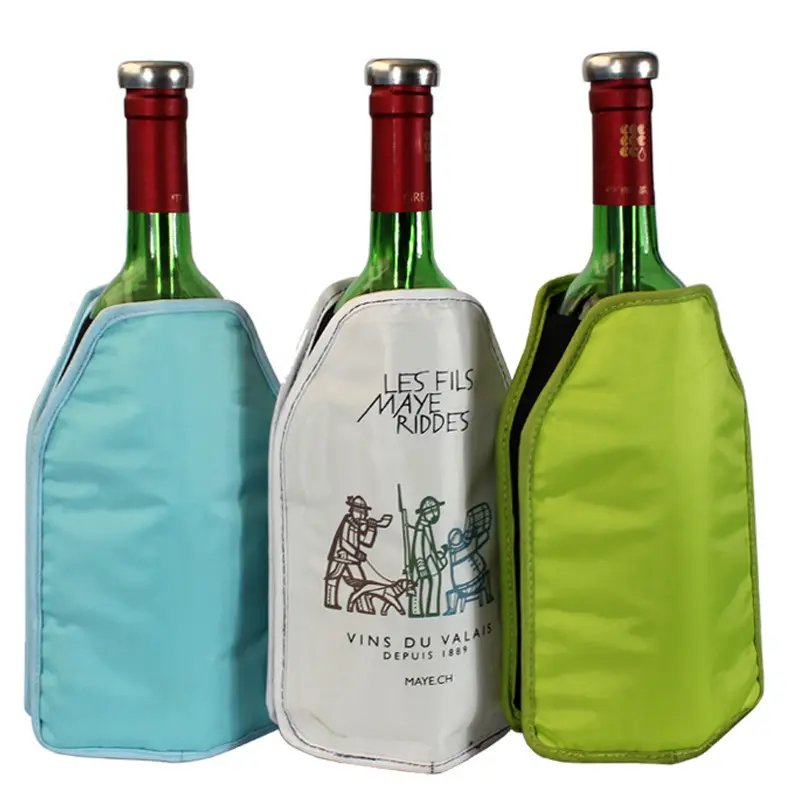 Vente en gros de manchons de refroidisseur de bouteilles de vin réutilisables personnalisés à double couche pour le camping en plein air