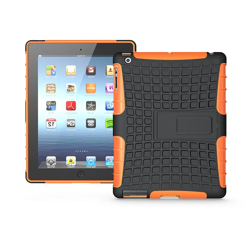 Đối Với Apple iPad 2/3/4 Tough Heavy Duty Armor Lai Anti-Gõ Silicon Cứng Cover Quay Lại cho IPad2 IPad3 IPad4