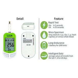 Lysun kẹo cao su-101 của nhãn hiệu Blood Glucose & Uric Acid Meter CE chứng nhận 20-600mg/dL Phạm vi đo lường - Product Image 2