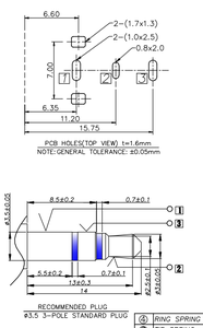 Fabrika özel PJ-3030kadın DIP 3IP I.<span class=keywords><strong>5mm</strong></span> 3pin çift parça ses konektörü telefon jakı