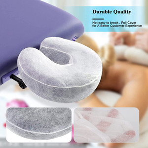 50pcs Disposable Crescent-Shaped Face Rest <strong>Cradle</strong> Covers Universal <strong>Size</strong> Elastic Nonwoven for Clean Massage Tables OEM Logo - Product Image 5