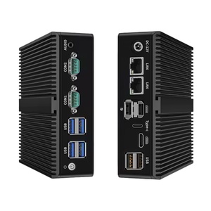 CAIXUNIPC barato sin ventilador Mini Pc Intel N100 2 * LAN 2 * COM DDR4 M.2 HD/DP 6 * USB Win10 Linux Ubuntu X86 Mini computadora industrial - Product Image 1