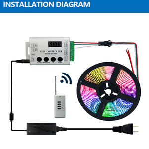 HC008 Программируемый RGB светодиодный контроллер 4-клавишный RF-контроль DC5-24V 133 режимов эксклюзивный для WS2812 WS2811 светодиодный пульт дистанционного управления - Product Image 6
