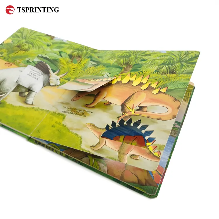 جودة عالية مخصصة ورق مقوى مطبوعة عند الطلب كتاب الديناصور الكرتون قلَّاب المنبثقة كتاب خدمة الطباعة المصنِّع