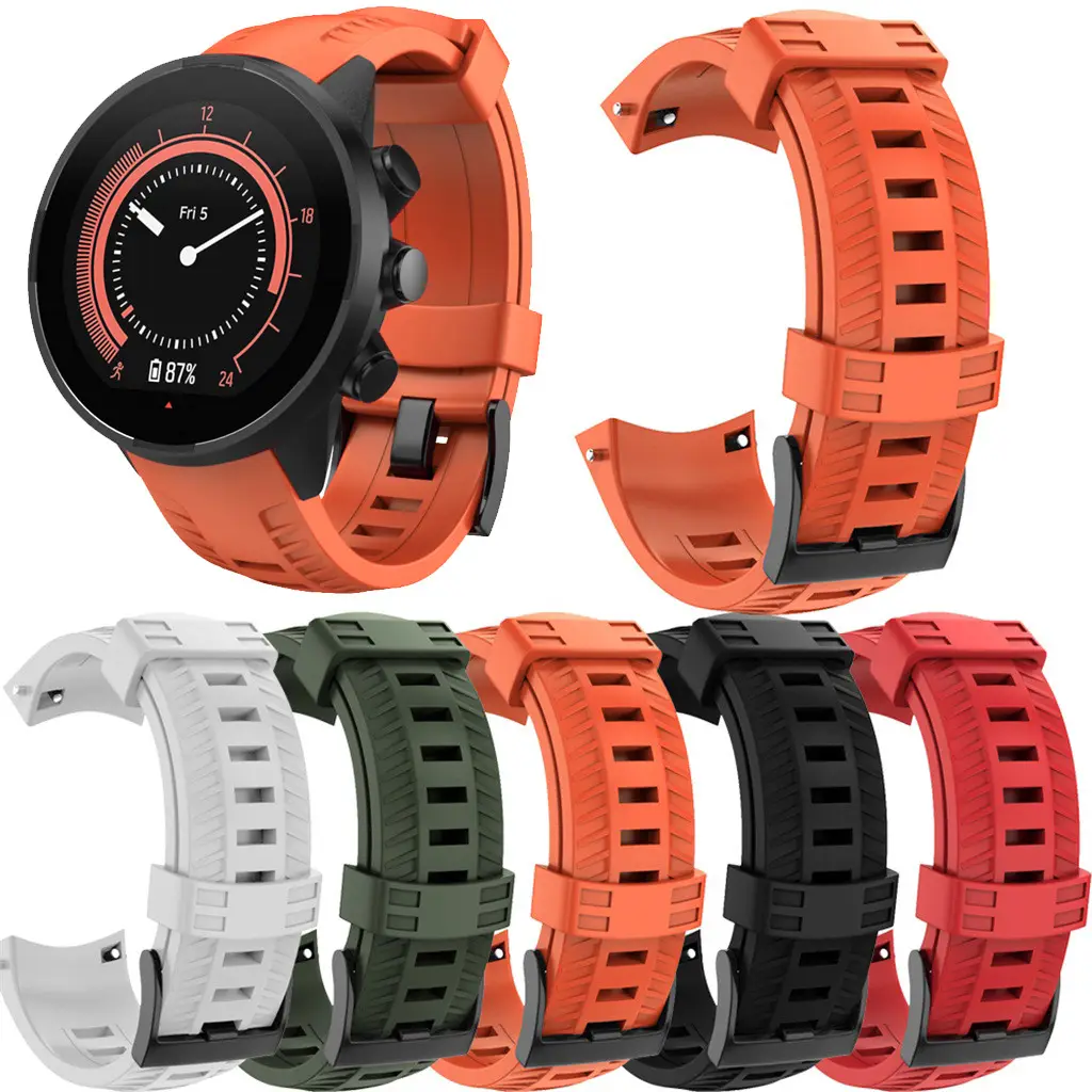 Suunto 9 bantları, spor silikon bilek yedek nefes kayış ile bilezik toka Suunto 7 smartwatch