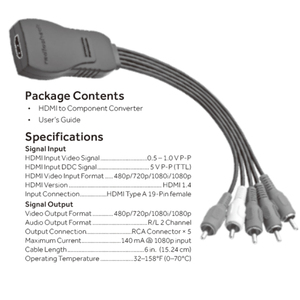 Ventas calientes de fábrica convierte HDMI digital a adaptador AV RCA analógico HDMI a convertidor de componentes