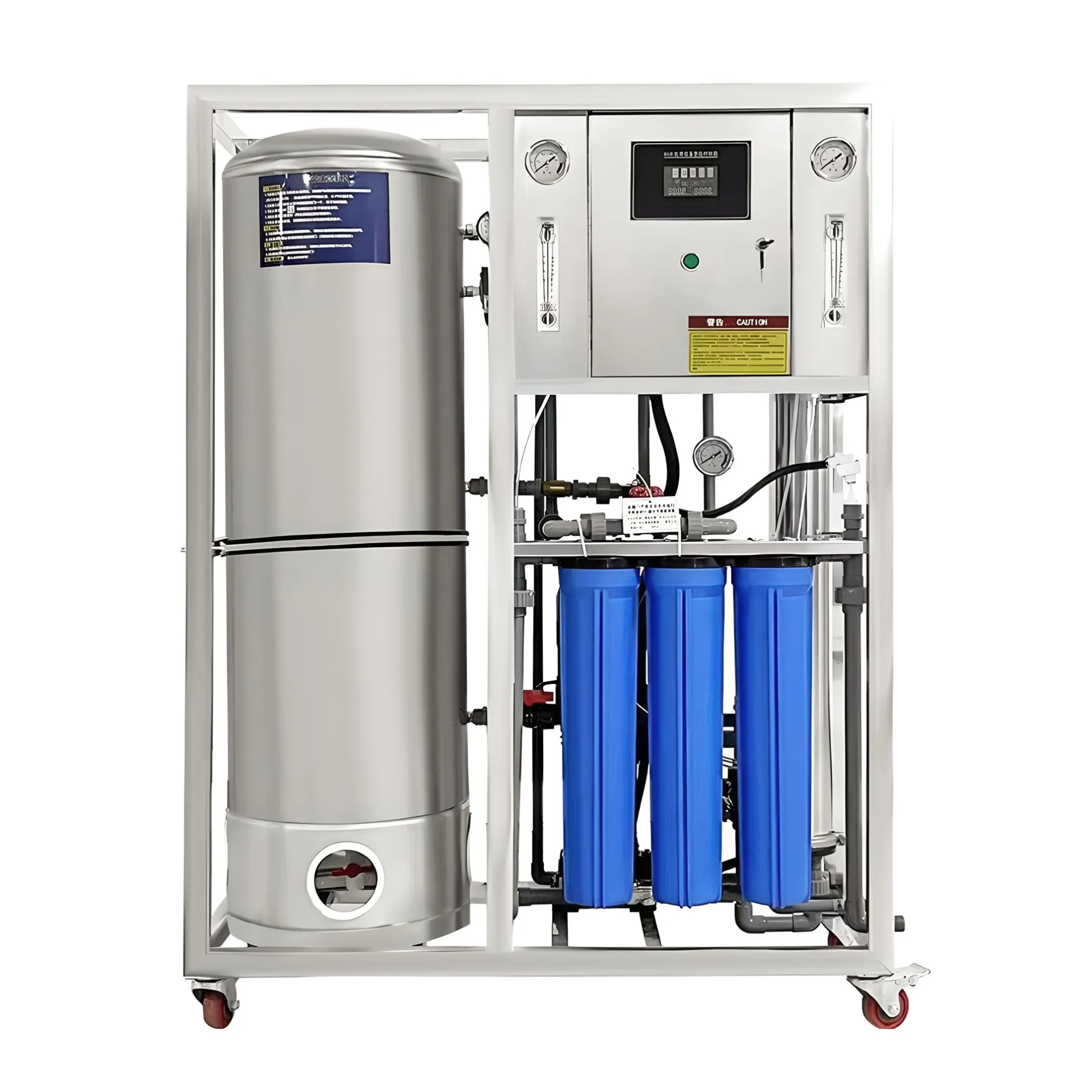 เครื่องกรองน้ำระบบรีเวิร์สออสโมซิส500L/ชม. รุ่นง่ายๆสำหรับโรงงานผลิต