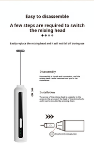 Điện Không Dây Cà Phê Trộn Sữa Bọt Nhà Sản Xuất Cà Phê Beater Có Thể Thu Phí Mạnh Mẽ Cầm Tay Sữa Frother Trộn Bát Cho Lattes - Product Image 4