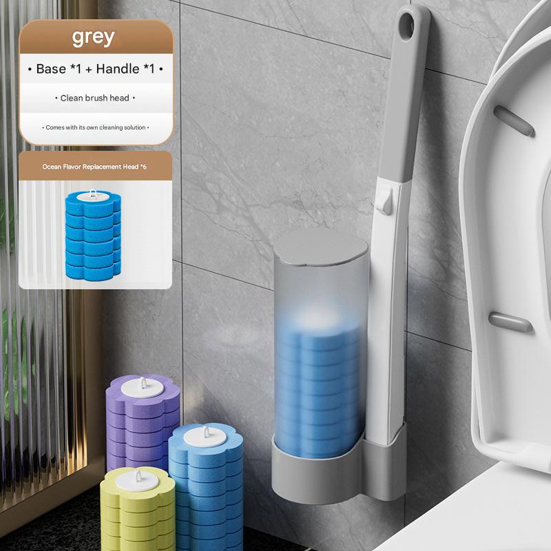 Gray Toilet Brush + Ocean Breeze Refill Heads