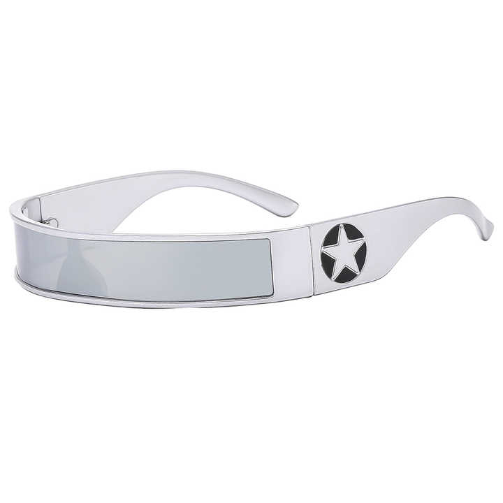 New ultra Small Narrow Frame Rectangular Connected Sunglasses, Functional Futuristic Sunglasses