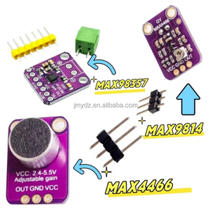 MAX98357 MAX4466 MAX9814 Amplificador de Micrófono Electret Estable MAX9814 Módulo Amplificador de Audio Soporte ESP32 Raspberry Pi