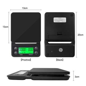 Elektronische Haushalts back waage 3kg 5kg 0,1g intelligente Küchen waage mit zeit gesteuerter italienischer hand gebrühter Kaffee waage