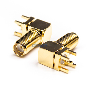 SMA Conector เสื้อแจ็คเก็ตปลายตัวเมียมุมขวา 90 องศาสําหรับการติดตั้ง PCB - Product Image 3