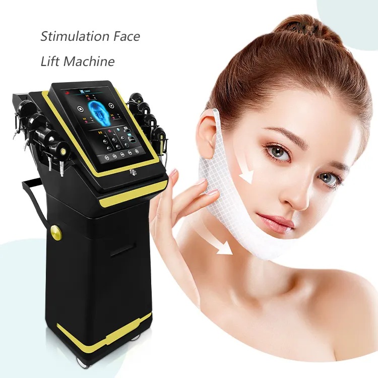 Emrf microcorrente massageador rosto levantamento dispositivo rf pele aperto muscular estimulador ems facial pe face máquina