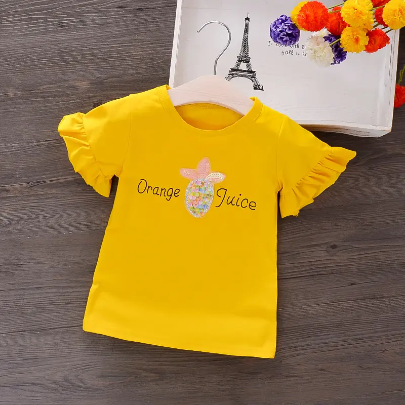 Penjualan Panas Bayi Lengan Pendek T-shirt Musim Panas Anak Pakaian Kartun Gadis Kemeja Musim Panas Tipis