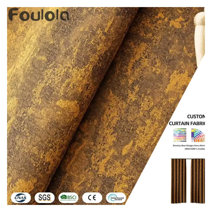 Ready Stock Cheap Polyester Jacquard Curtain Designs Fabric Curtain Wholesale