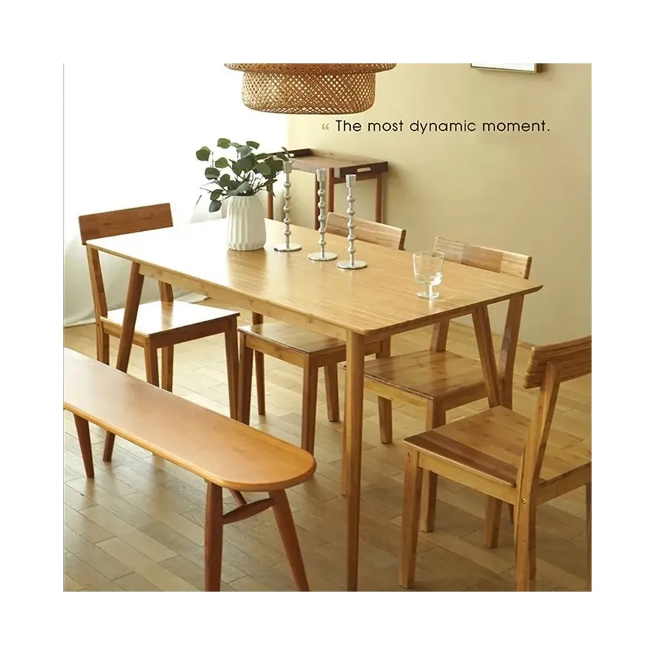 北欧キッチンダイニング竹椅子とテーブルセット高品質卸売